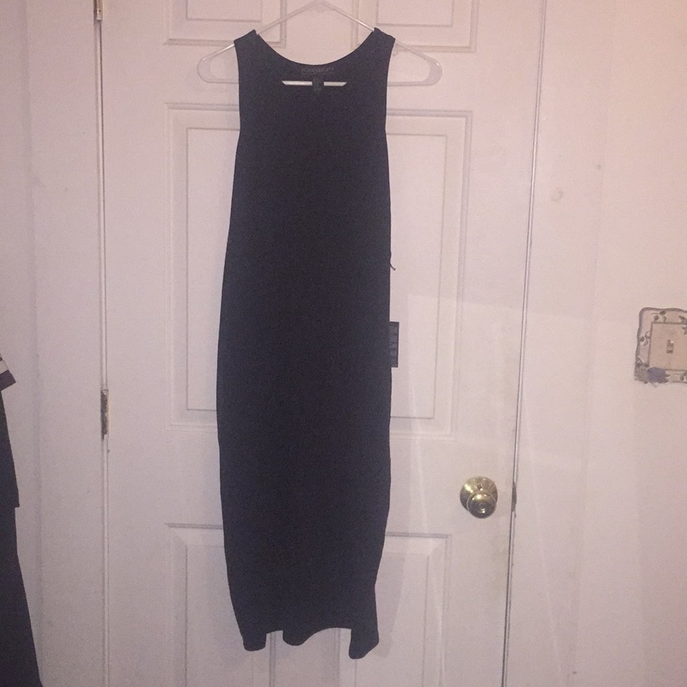 knee length black dress